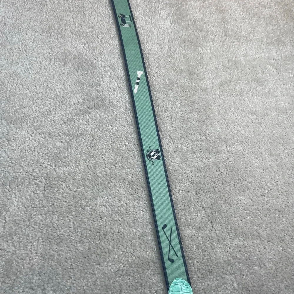 Doc Murphy Mens Reversible Golf Belt Navy Mint Green Stripe Golf Icons Size 36
